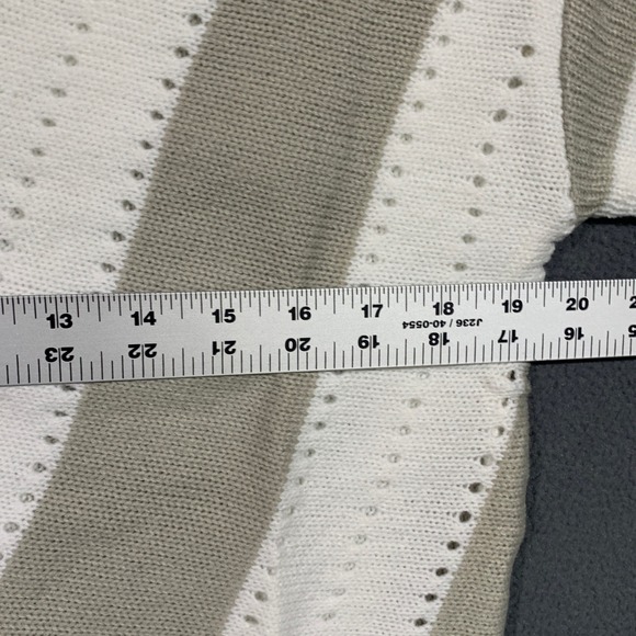 New Evaless Womens Striped V Neck Knit Sweater Long Sleeve Casual Fall Winter M - Picture 3 of 7